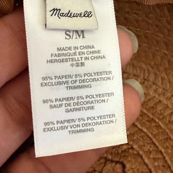 Madewell Brown Straw Hat with Cream Band - Picture 5 of 6